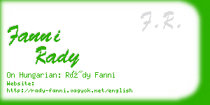 fanni rady business card